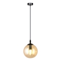 Luster na sajli COSMO 1xE14/10W/230V prečnik 14 cm crna/bež