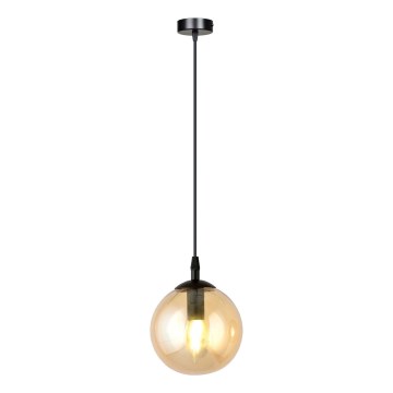 Luster na sajli COSMO 1xE14/10W/230V prečnik 14 cm crna/bež