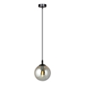Luster na sajli COSMO 1xE14/10W/230V prečnik 14 cm crna/siva
