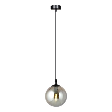 Luster na sajli COSMO 1xE14/10W/230V prečnik 14 cm crna/siva