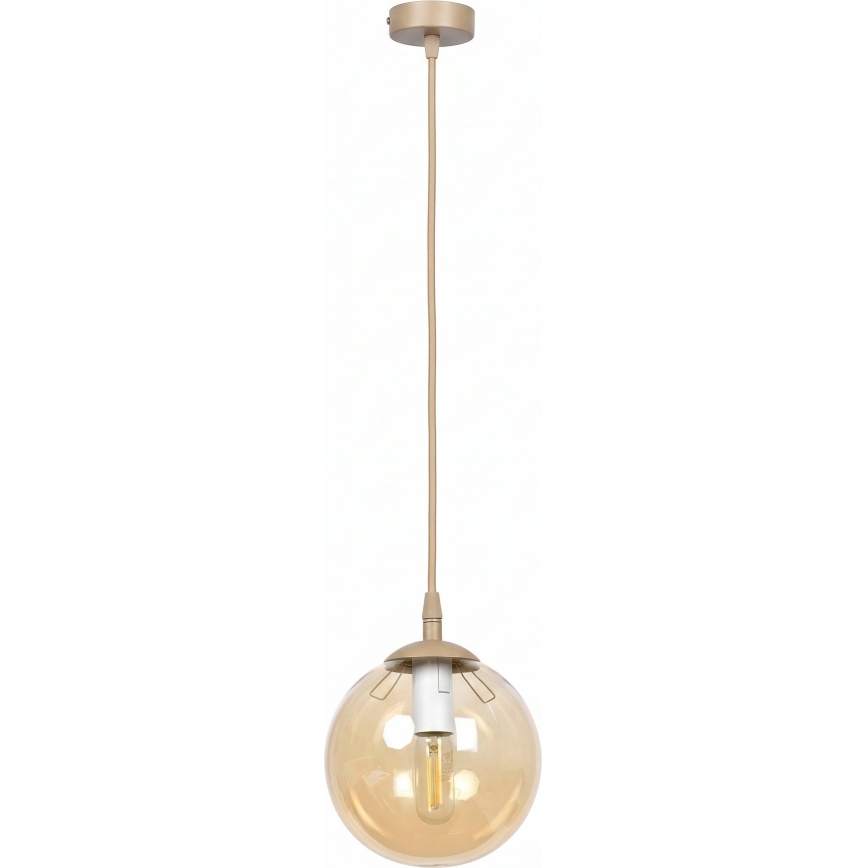 Luster na sajli COSMO 1xE14/10W/230V Ø 14 cm bež/sivkasto-bež