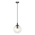 Luster na sajli COSMO 1xE14/10W/230V Ø 14 cm crna/prozirna