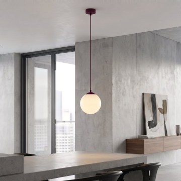 Luster na sajli COSMO 1xE14/10W/230V Ø 14 cm crvena/bela