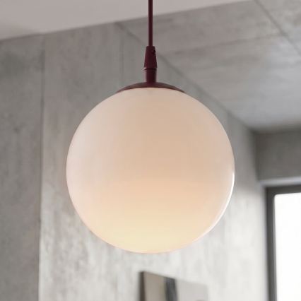 Luster na sajli COSMO 1xE14/10W/230V Ø 14 cm crvena/bela
