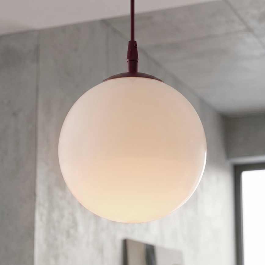 Luster na sajli COSMO 1xE14/10W/230V Ø 14 cm crvena/bela