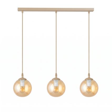 Luster na sajli COSMO 3xE14/10W/230V bež/dimljeno bež