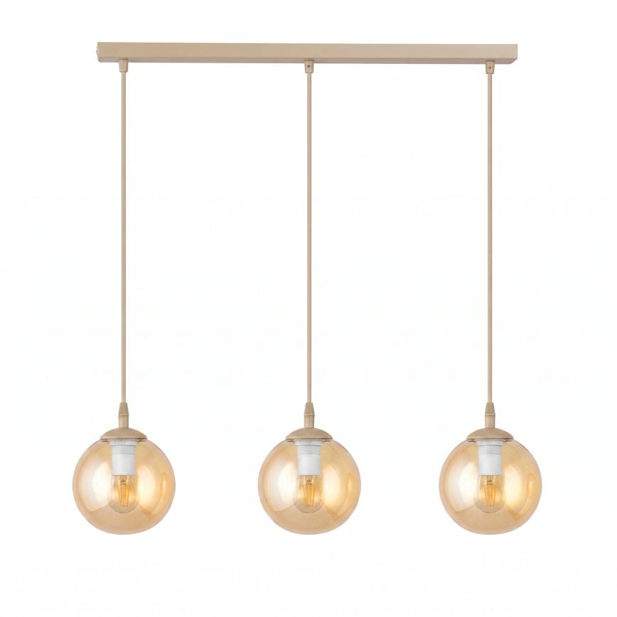 Luster na sajli COSMO 3xE14/10W/230V bež/dimljeno bež