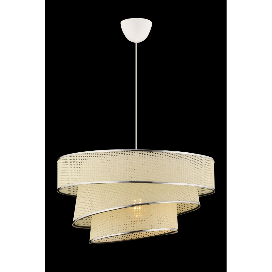 Luster na sajli COUPER 1xE27/60W/230V bela/sjajni hrom