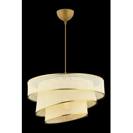 Luster na sajli COUPER 1xE27/60W/230V bela/zlatna