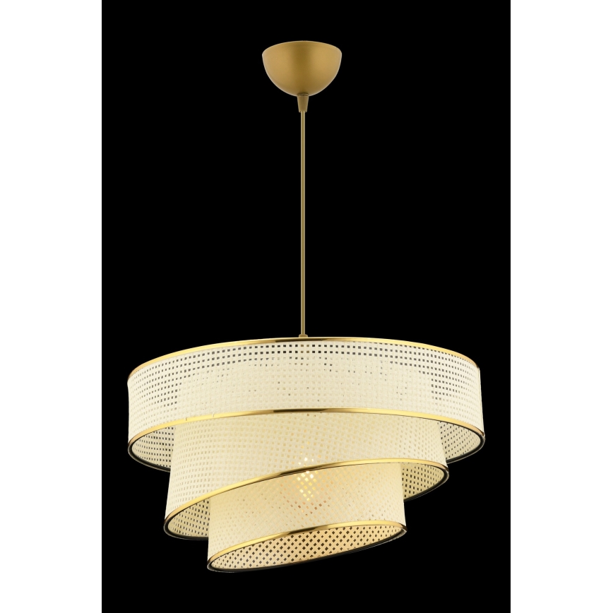Luster na sajli COUPER 1xE27/60W/230V bela/zlatna