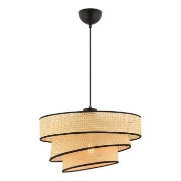 Luster na sajli COUPER 1xE27/60W/230V bež/crna