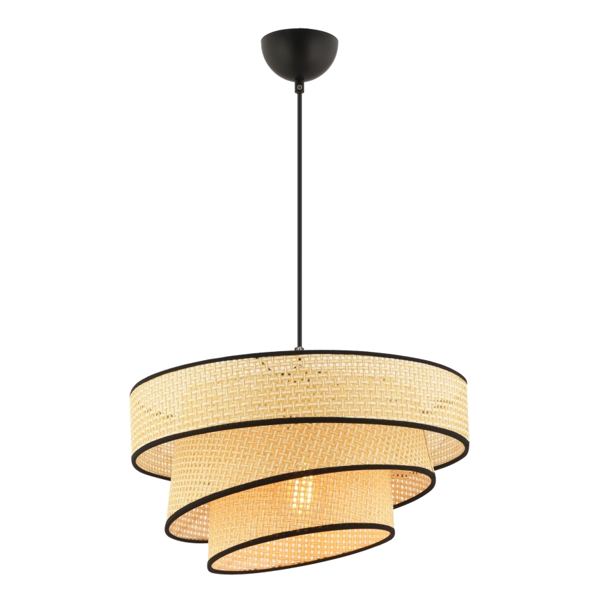 Luster na sajli COUPER 1xE27/60W/230V bež/crna