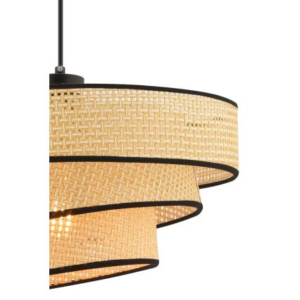 Luster na sajli COUPER 1xE27/60W/230V bež/crna