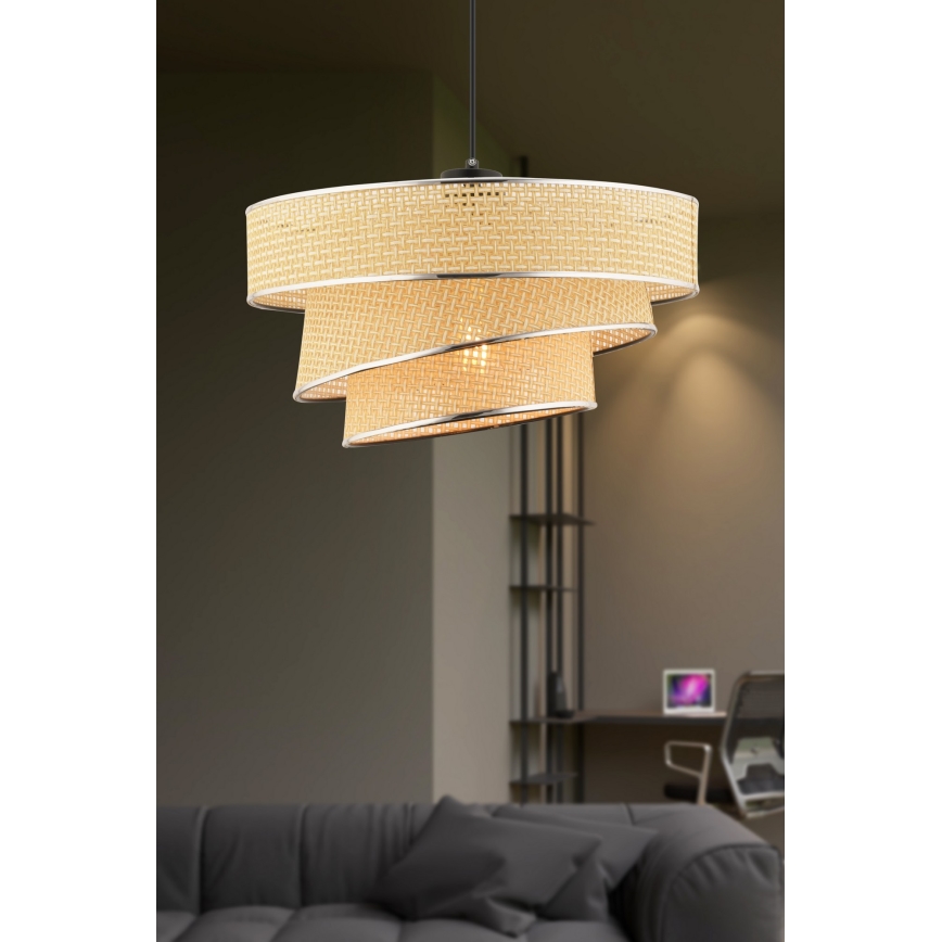 Luster na sajli COUPER 1xE27/60W/230V bež/sjajni hrom