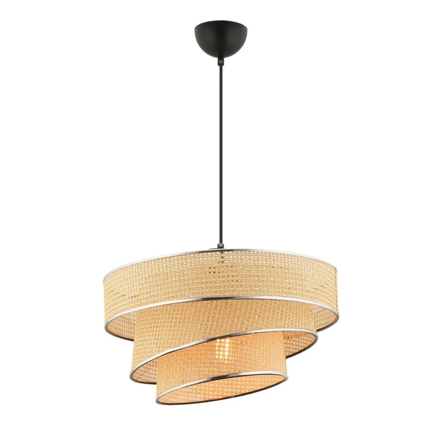 Luster na sajli COUPER 1xE27/60W/230V bež/sjajni hrom