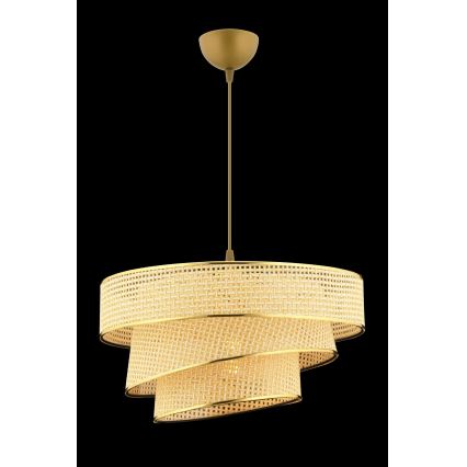 Luster na sajli COUPER 1xE27/60W/230V bež/zlatna