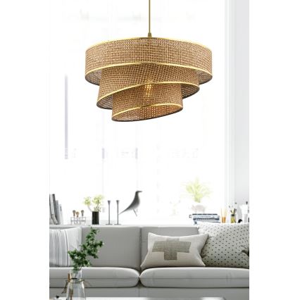 Luster na sajli COUPER 1xE27/60W/230V braon/zlatna