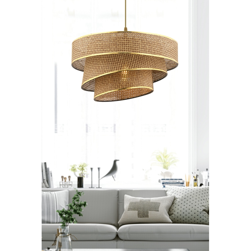 Luster na sajli COUPER 1xE27/60W/230V braon/zlatna