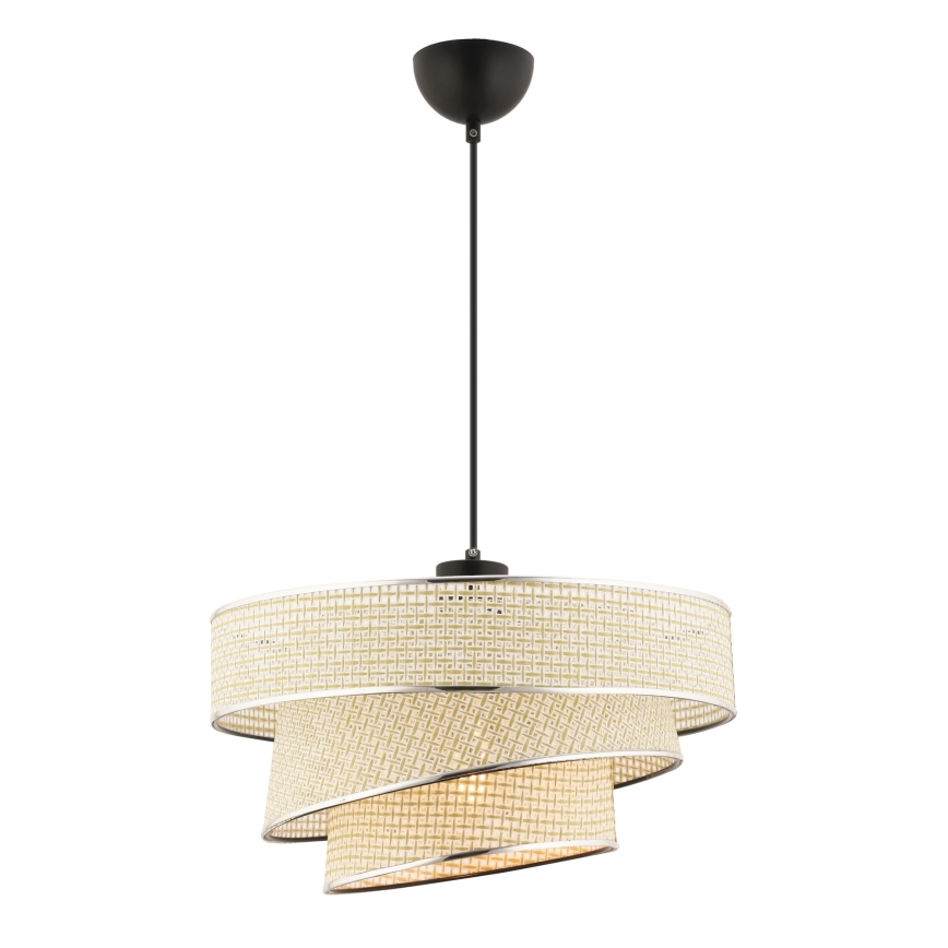 Luster na sajli COUPER 1xE27/60W/230V krem/sjajni hrom