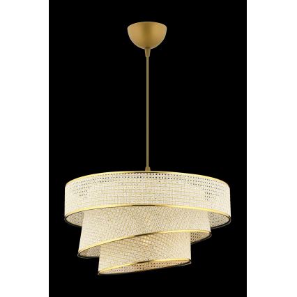 Luster na sajli COUPER 1xE27/60W/230V krem/zlatna
