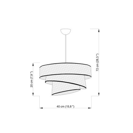 Luster na sajli COUPER 1xE27/60W/230V krem/zlatna