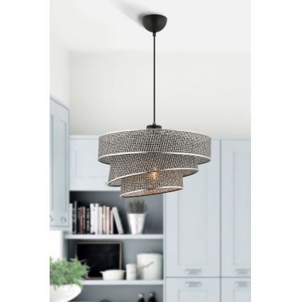 Luster na sajli COUPER 1xE27/60W/230V siva/sjajni hrom