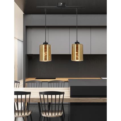 Luster na sajli COX 2xE27/60W/230V zlatan