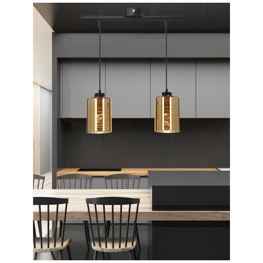 Luster na sajli COX 2xE27/60W/230V zlatan