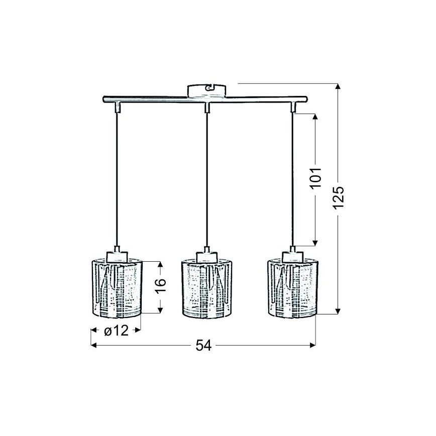 Luster na sajli COX 3xE27/60W/230V zlatni