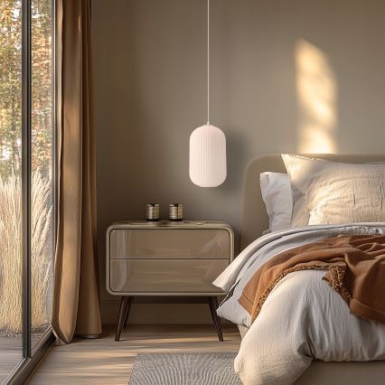 Luster na sajli CRESTO 1xE27/40W/230V bela