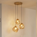 Luster na sajli CRISTAL 3xE14/15W/230V mesing/dimljeno bež