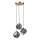 Luster na sajli CRISTAL 3xE14/15W/230V mesing/dimljeno crno