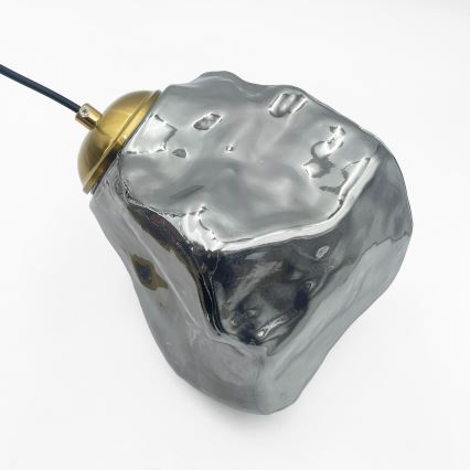 Luster na sajli CRISTAL 3xE14/15W/230V mesing/dimljeno crno