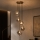 Luster na sajli CRISTAL 5xE14/15W/230V mesing/dimno crna