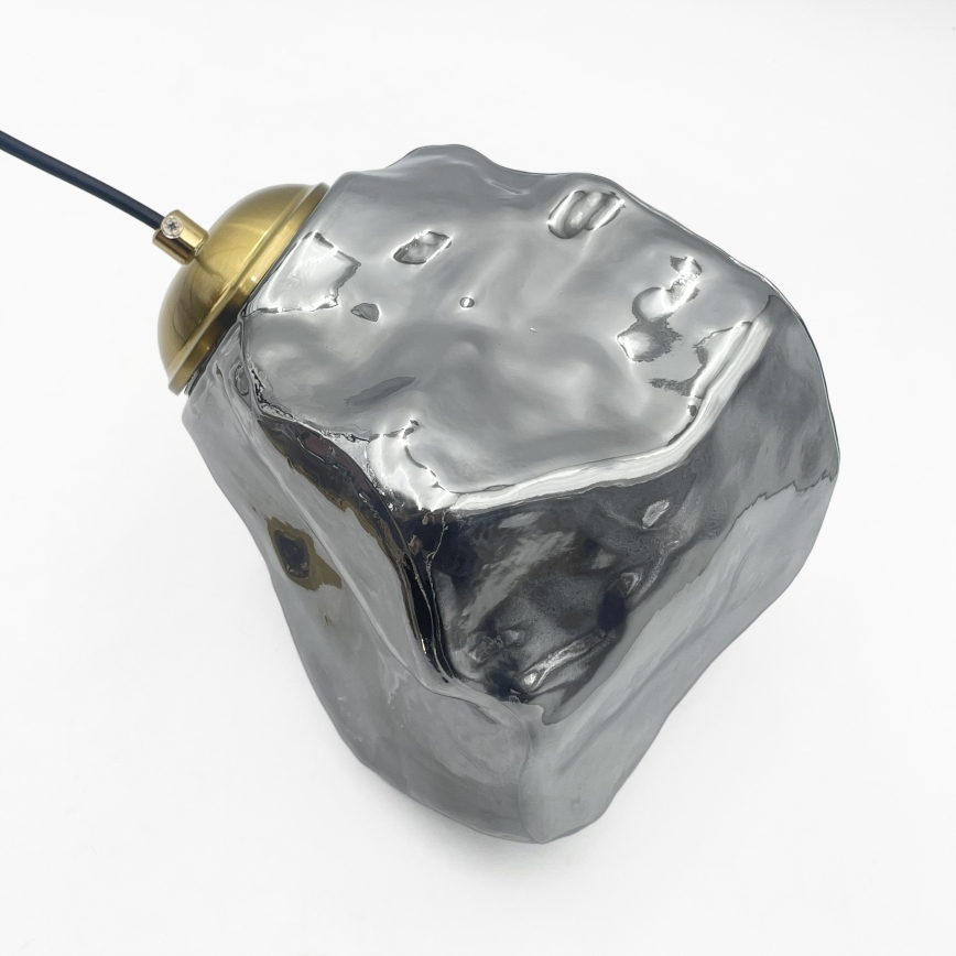 Luster na sajli CRISTAL 5xE14/15W/230V mesing/dimno crna