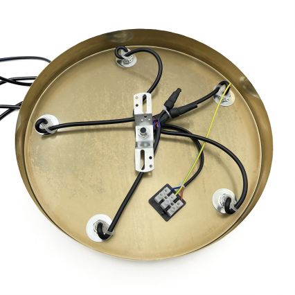 Luster na sajli CRISTAL 5xE14/15W/230V mesing/dimno crna
