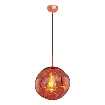 Luster na sajli CRUMPLED 1xE27/24W/230V prečnik 26 cm, bakarni