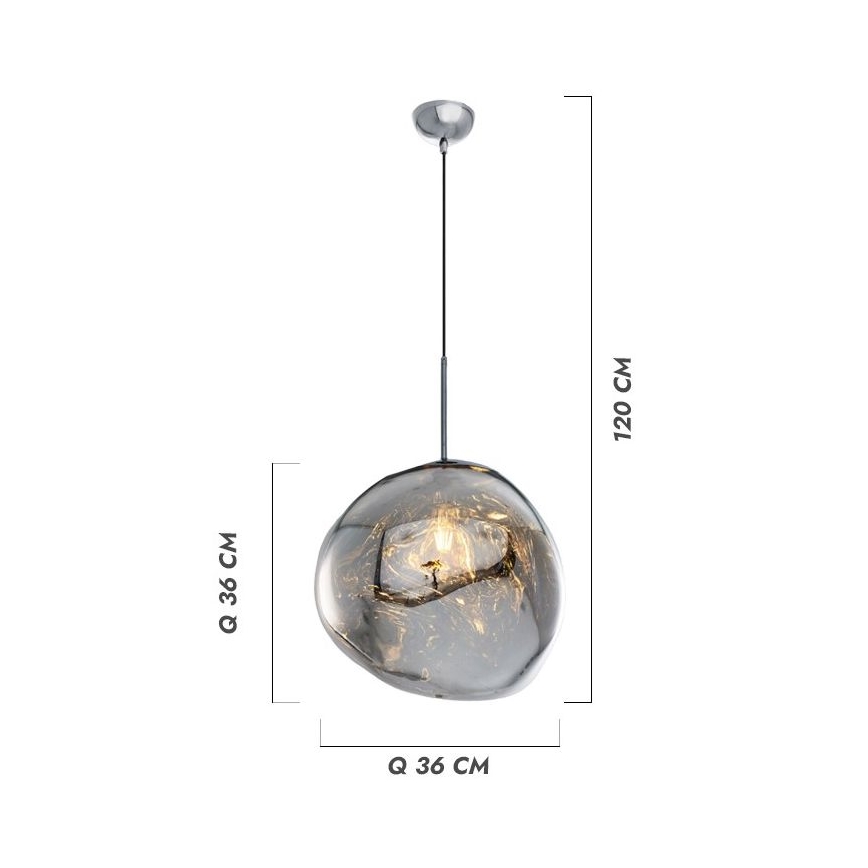 Luster na sajli CRUMPLED 1xE27/24W/230V prečnik 26 cm, bakarni