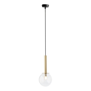 Luster na sajli DAISY 1xG9/12W/230V prečnik 14 cm zlatna/crna/prozirno staklo