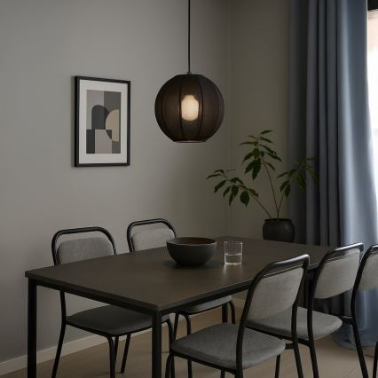 Luster na sajli DANA 1xE27/15W/230V prečnik 25 cm crna