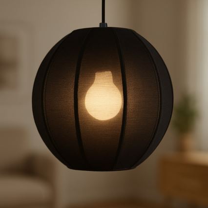 Luster na sajli DANA 1xE27/15W/230V prečnik 25 cm crna