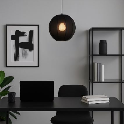 Luster na sajli DANA 1xE27/15W/230V prečnik 25 cm crna
