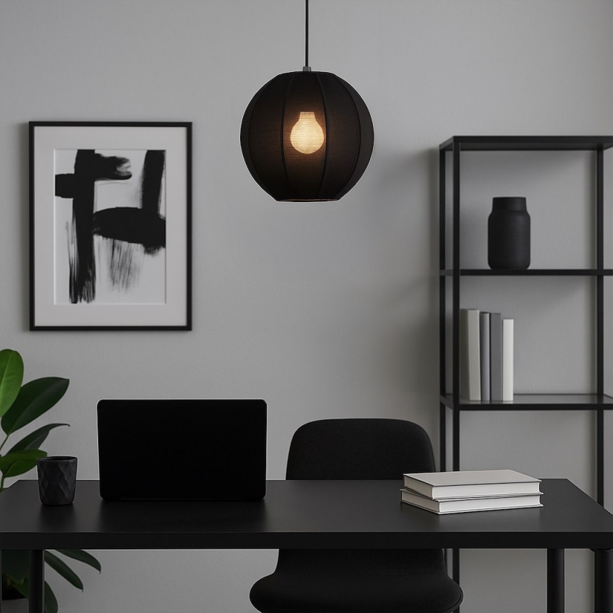 Luster na sajli DANA 1xE27/15W/230V prečnik 25 cm crna