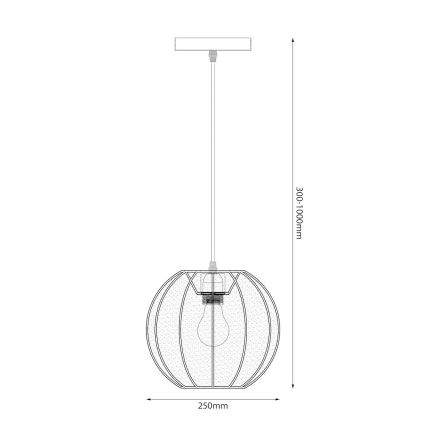 Luster na sajli DANA 1xE27/15W/230V prečnik 25 cm crna