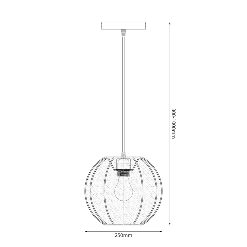 Luster na sajli DANA 1xE27/15W/230V prečnik 25 cm crna