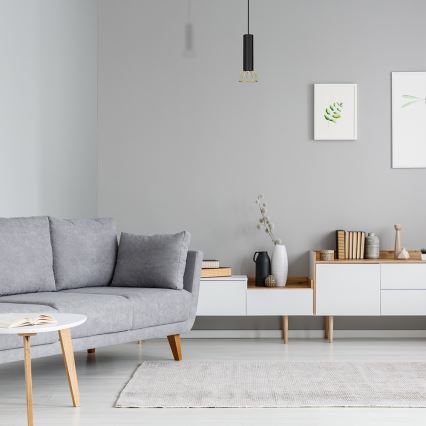 Luster na sajli DANTE 1xGU10/25W/230V crna/zlatna