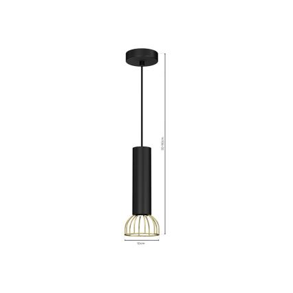 Luster na sajli DANTE 1xGU10/25W/230V crna/zlatna