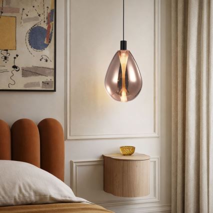 Luster na sajli DENSO 1xG9/5W/230V prečnik 20 cm bakarna/crna