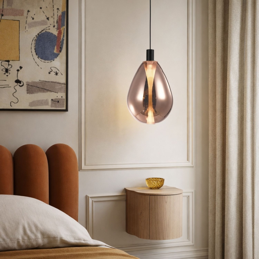 Luster na sajli DENSO 1xG9/5W/230V prečnik 20 cm bakarna/crna