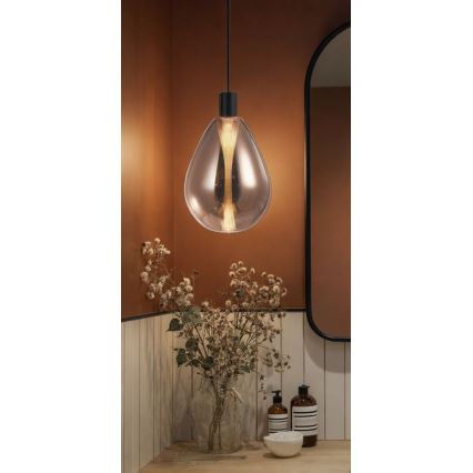 Luster na sajli DENSO 1xG9/5W/230V prečnik 20 cm bakarna/crna